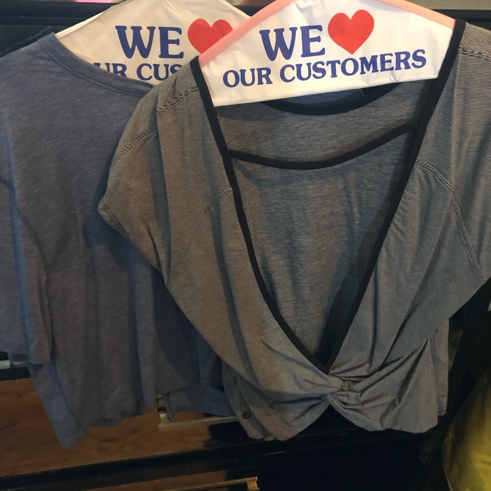 2 lululemon workout tees - never worn